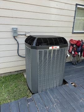 New Trane air conditioning condenser installed beside a San Antonio home